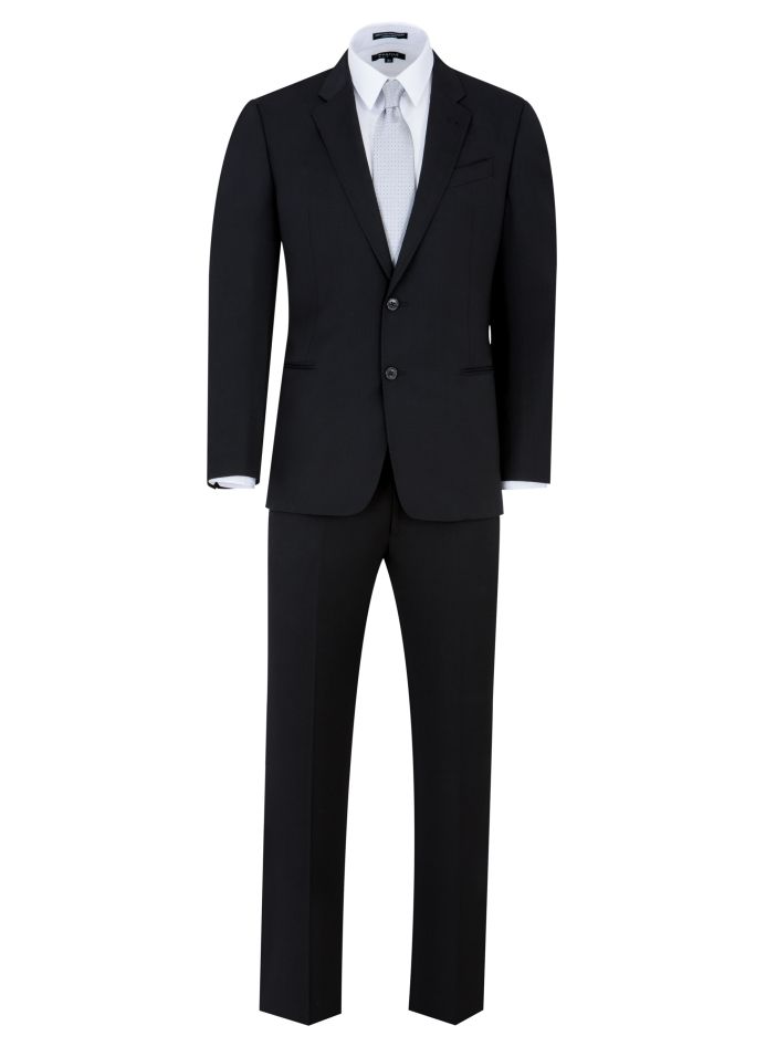 Armani Collezioni Black Modern Fit Wool Suit
