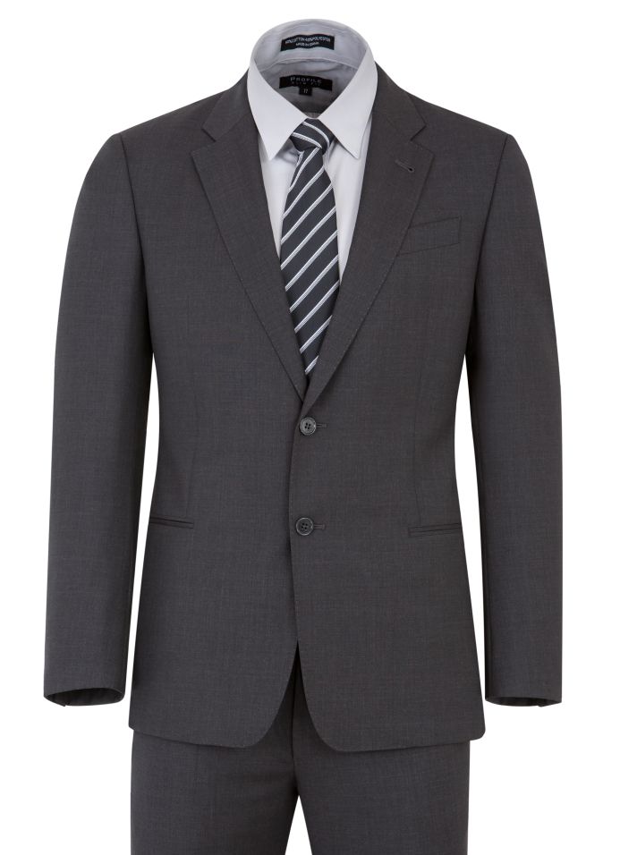 New England Code Charcoal Slim Suit
