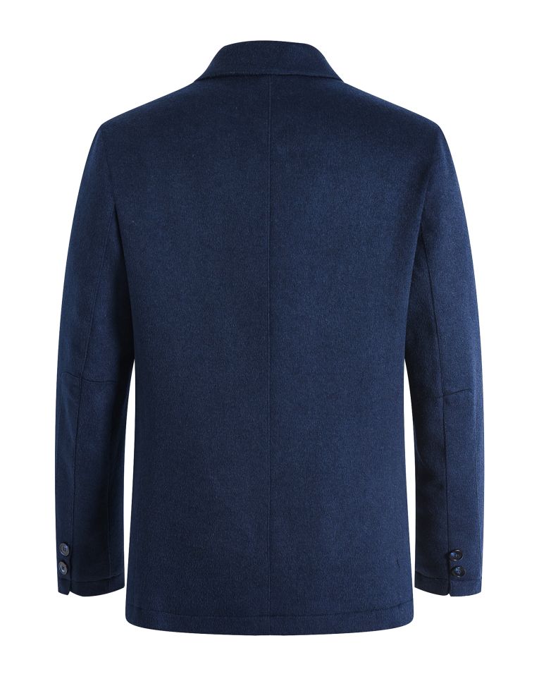 George Austin Navy Casual Car Coat with Removable Collar Vest