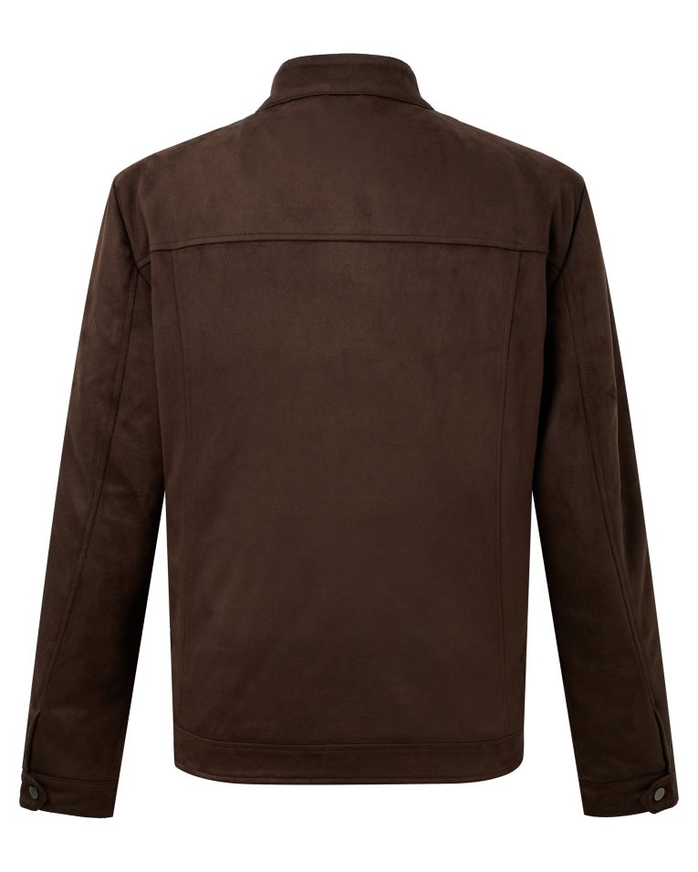 Cosani Sport Brown Faux Suede Zippered Bomber Jacket 