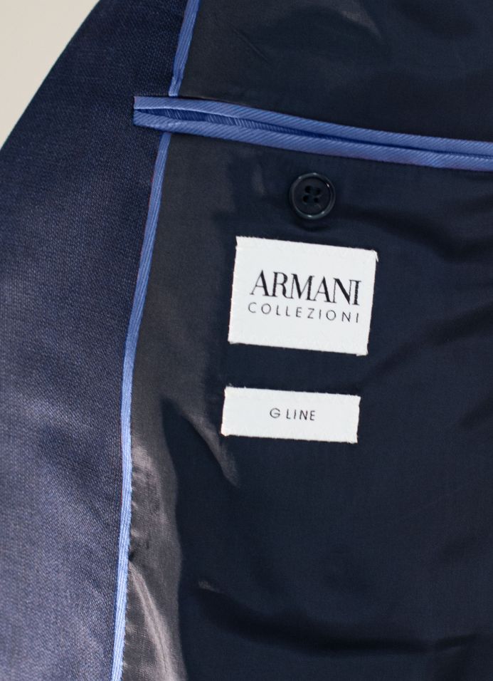 Armani Collezioni Blue Sharkskin Modern Fit Suit