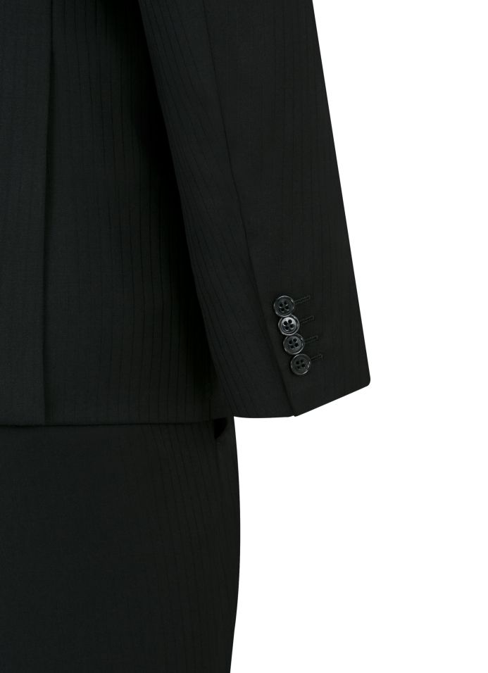 Armani Collezioni Black Modern Fit Tone on Tone Virgin Wool Suit