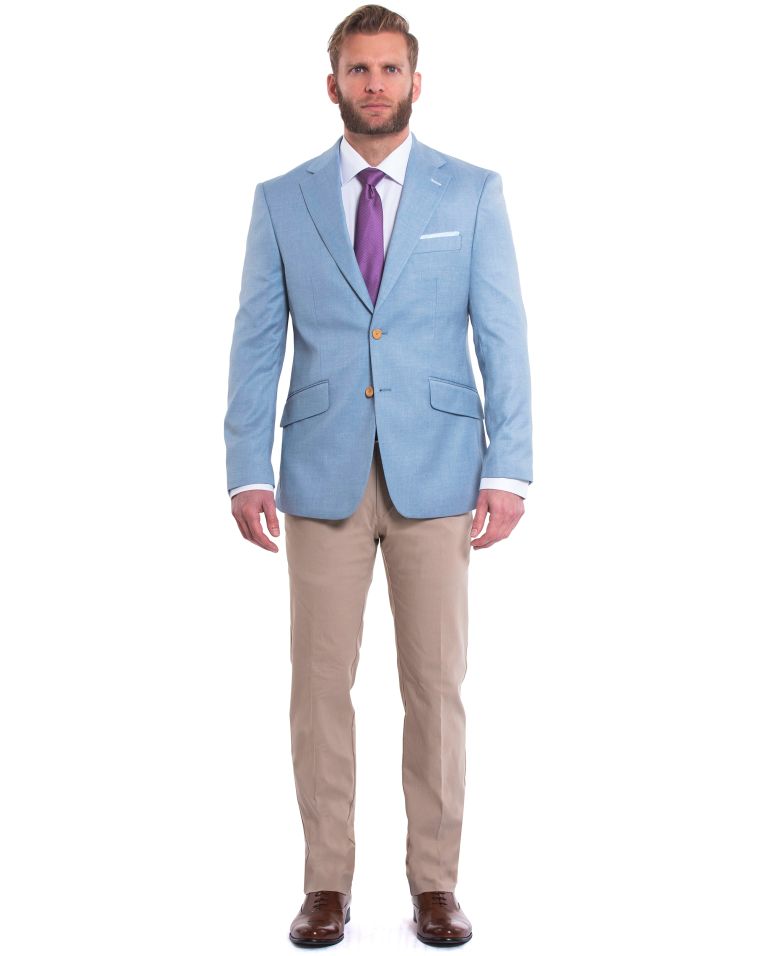 Hollywood Suit Light Blue Modern Fit Sport Coat 