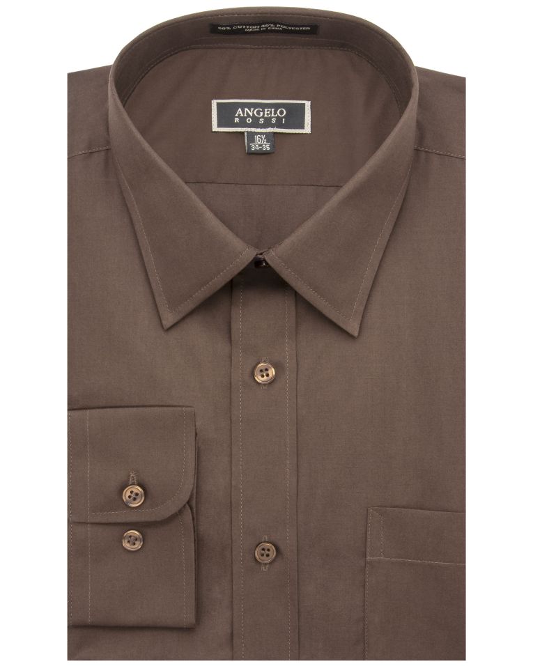 Angelo Rossi Chocolate Modern Fit Dress Shirt