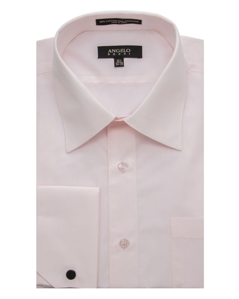 Angelo Rossi Pink French Cuff Modern Fit Dress Shirt