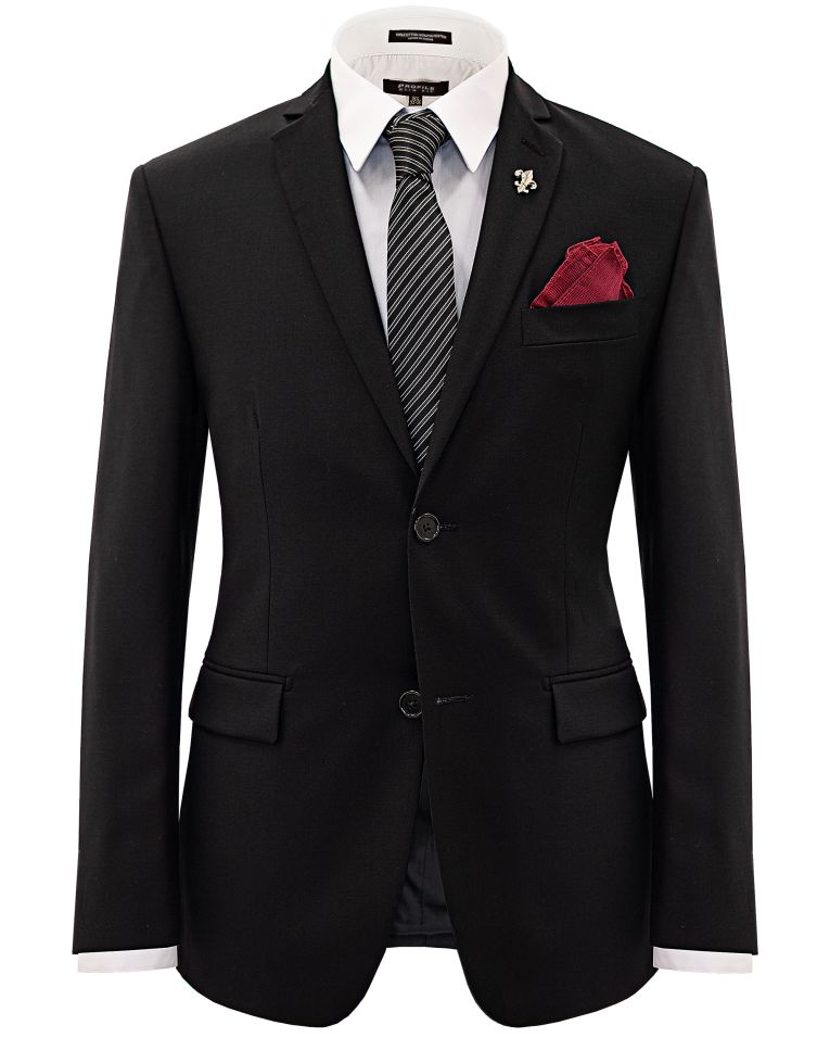 Salvatore Lorente Solid Black Italian Wool Modern Fit Suit