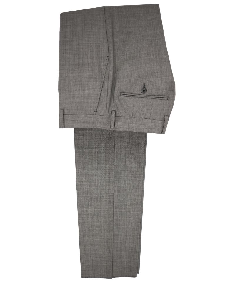 Salvatore Lorente Grey Windowpane Italian Wool Modern Fit Grey Suit