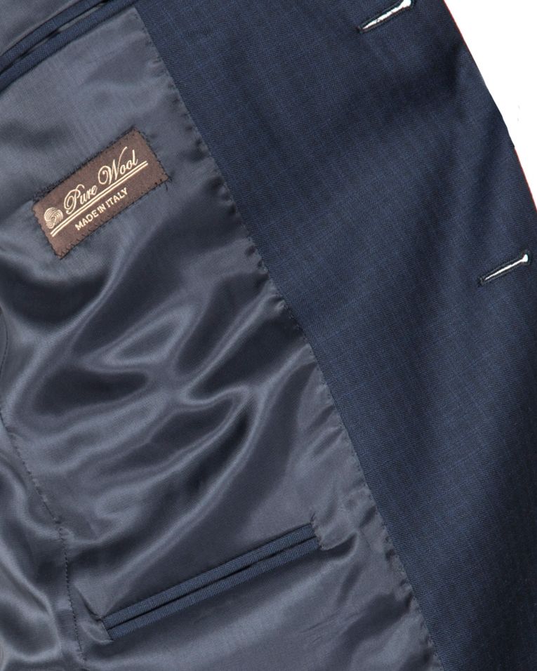 Salvatore Lorente Tic Weave Windowpane Woolen Navy Suit