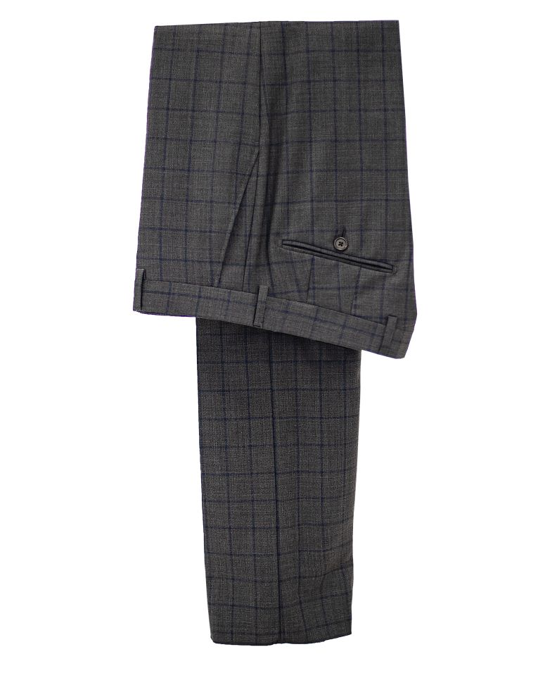 Salvatore Lorente Windowpane Italian Wool Suit