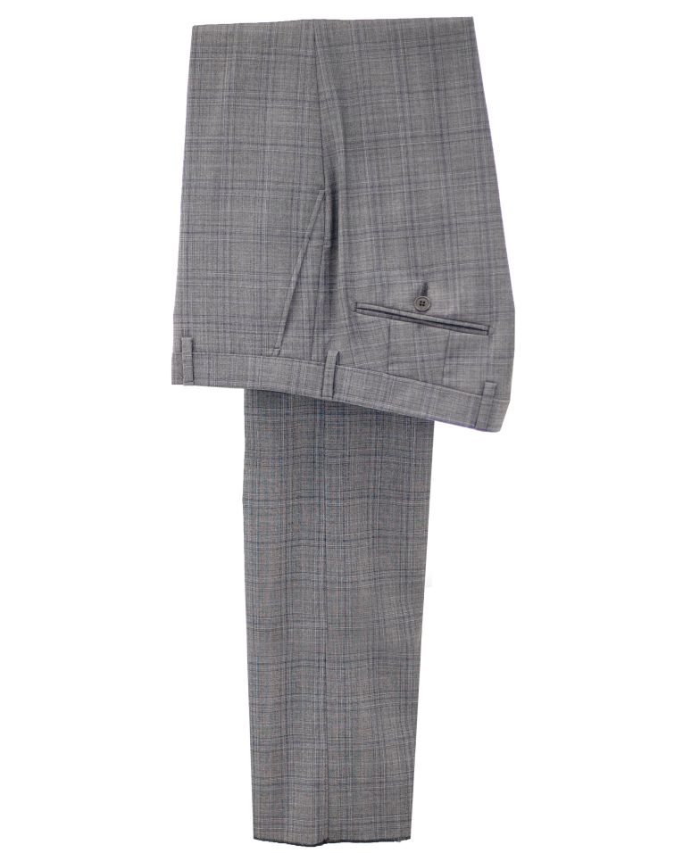 Salvatore Lorente Modern Fit Grey Wool Windowpane Suit