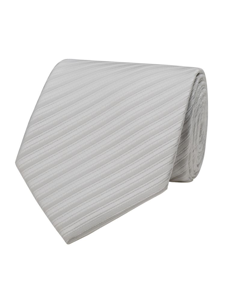 Hollywood Suit Monocromatic Striped White Tie