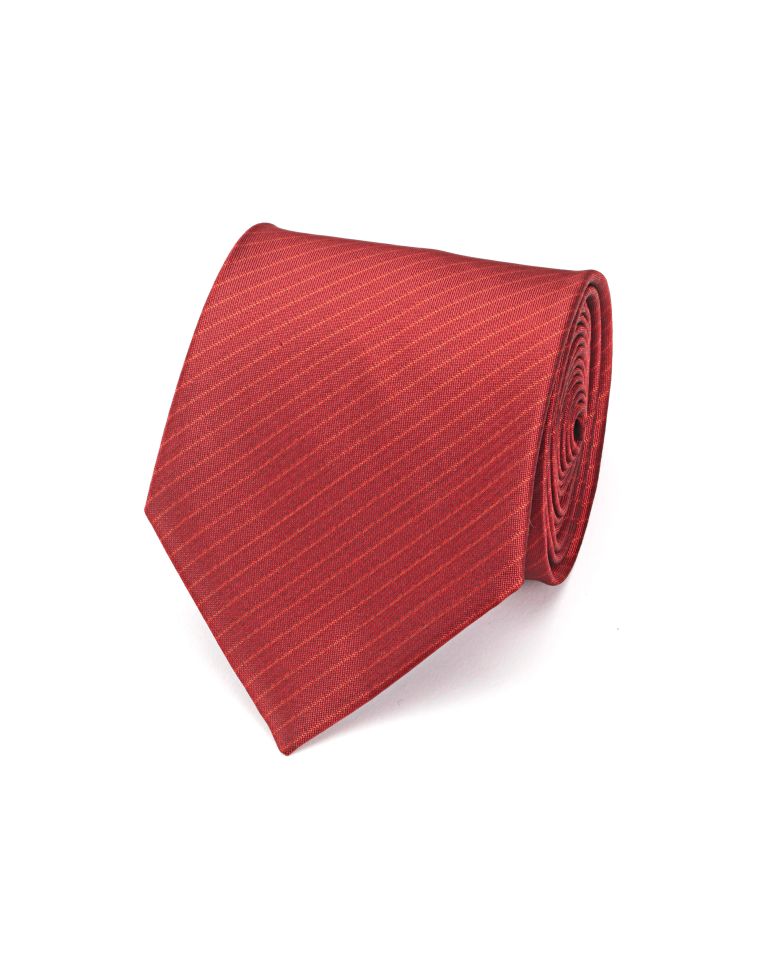 Angelo Rossi Tone on Tone Narrow Striped Red Tie