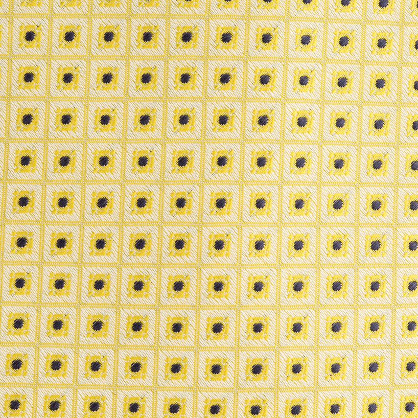 Angelo Rossi Check Square Patterned Yellow Tie