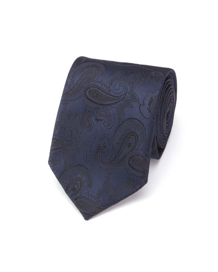 Hollywood Suit Tone on Tone Paisley Navy Tie