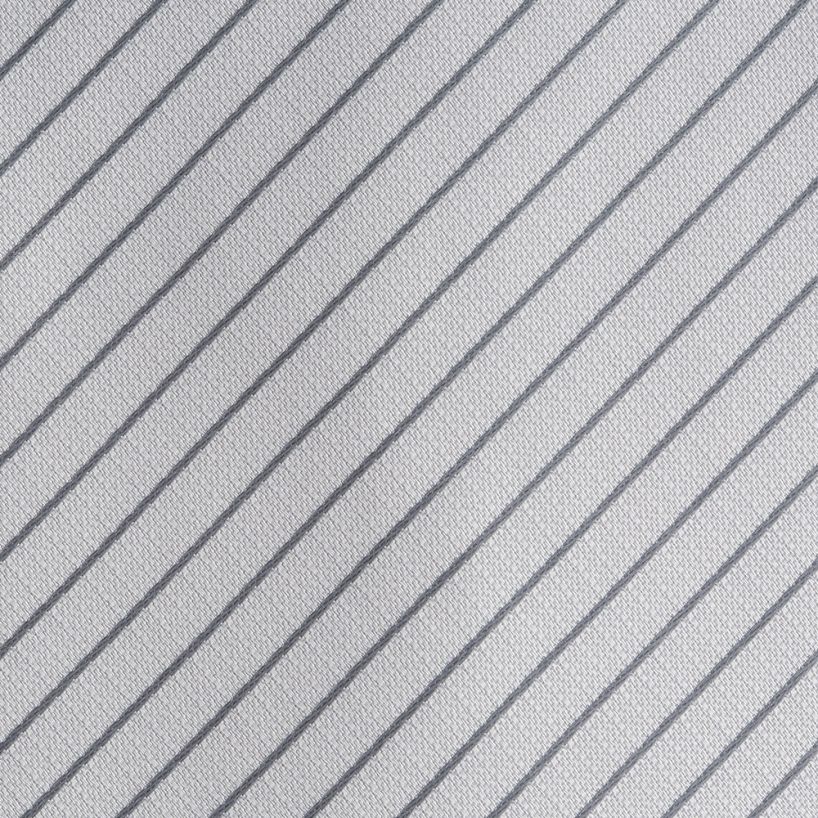Angelo Rossi Narrow Contrast Striped Silver Tie