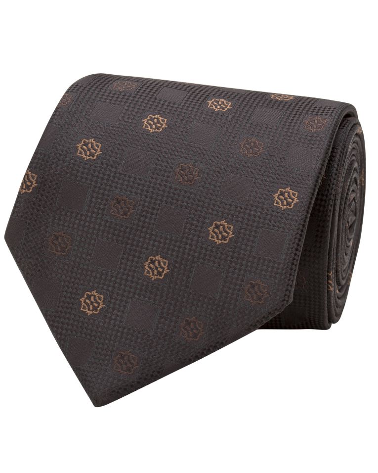 Angelo Rossi Elegant Patterned Chocolate Tie