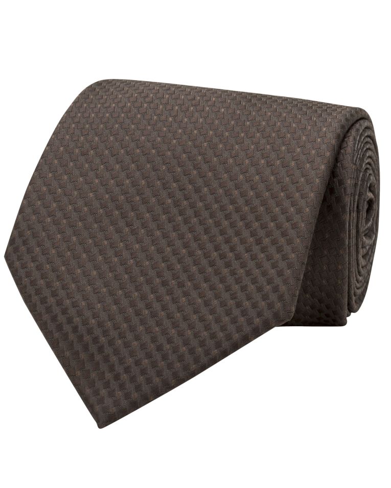 Angelo Rossi Weave Dotted  Chocolate Tie