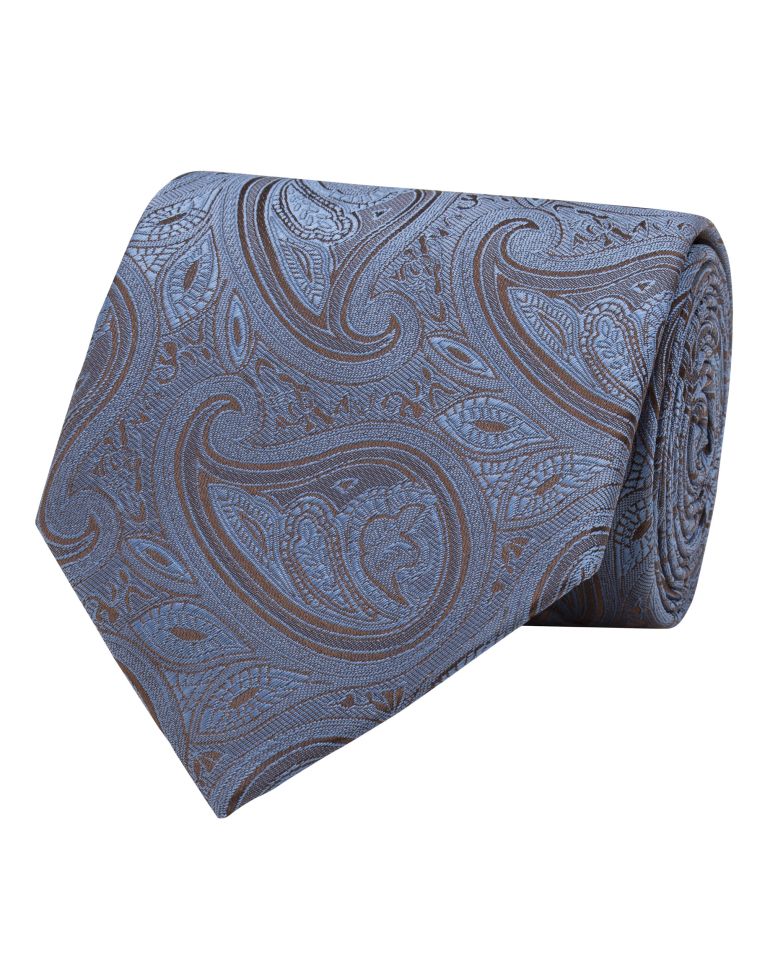 Angelo Rossi Classic Paisley Blue Tie