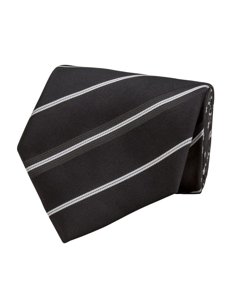 Angelo Rossi Black Oscillate Striped Tie