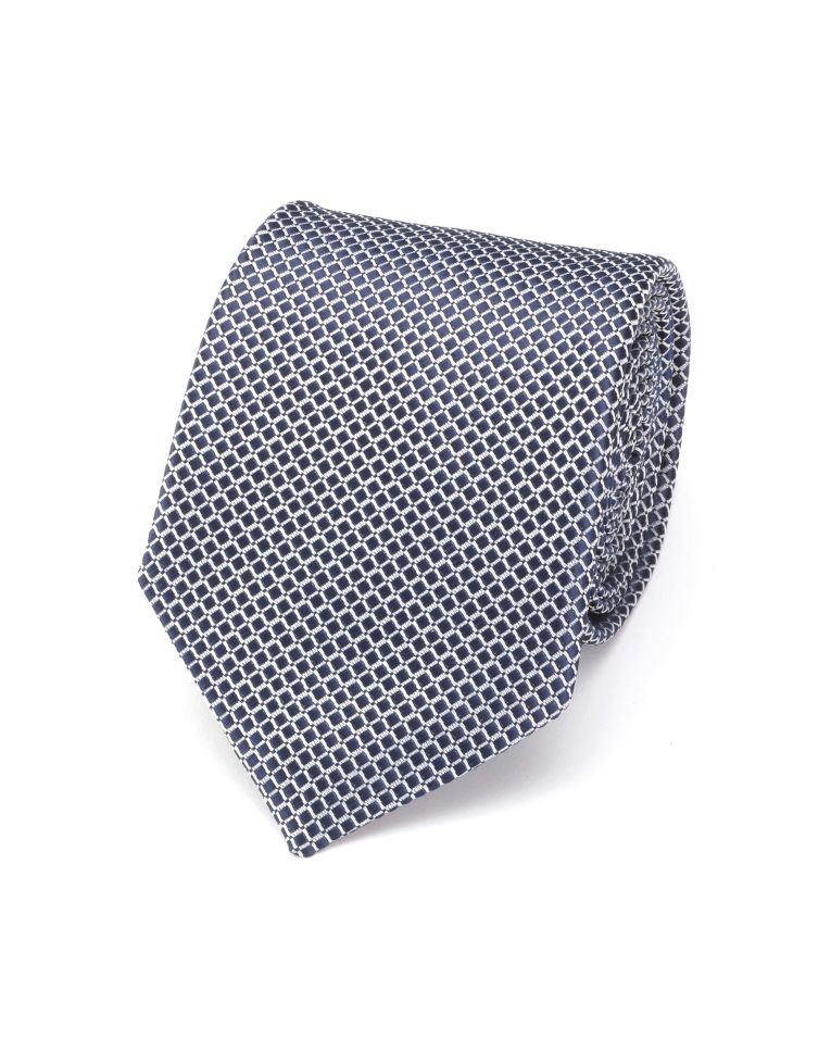 Hollywood Suit Navy Diamond Weave Tie