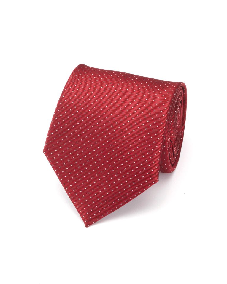 Hollywood Suit Red Narrow Dot Tie