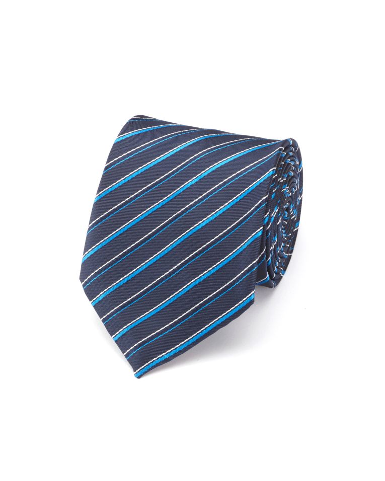 Hollywood Suit Bold Contrast Stripe Navy Tie