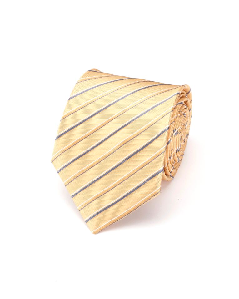 Hollywood Suit Bold Contrast Stripe Mustard Tie