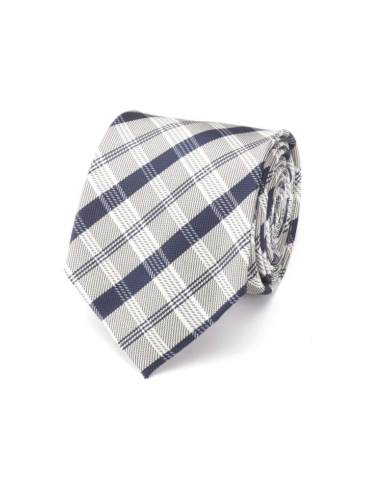 Hollywood Suit Taupe Bold Plaid Tie