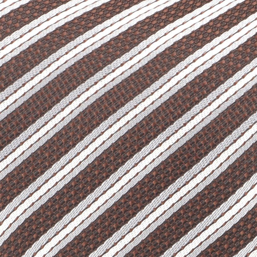 Angelo Rossi Brown Multi Stripe Narrow Tie