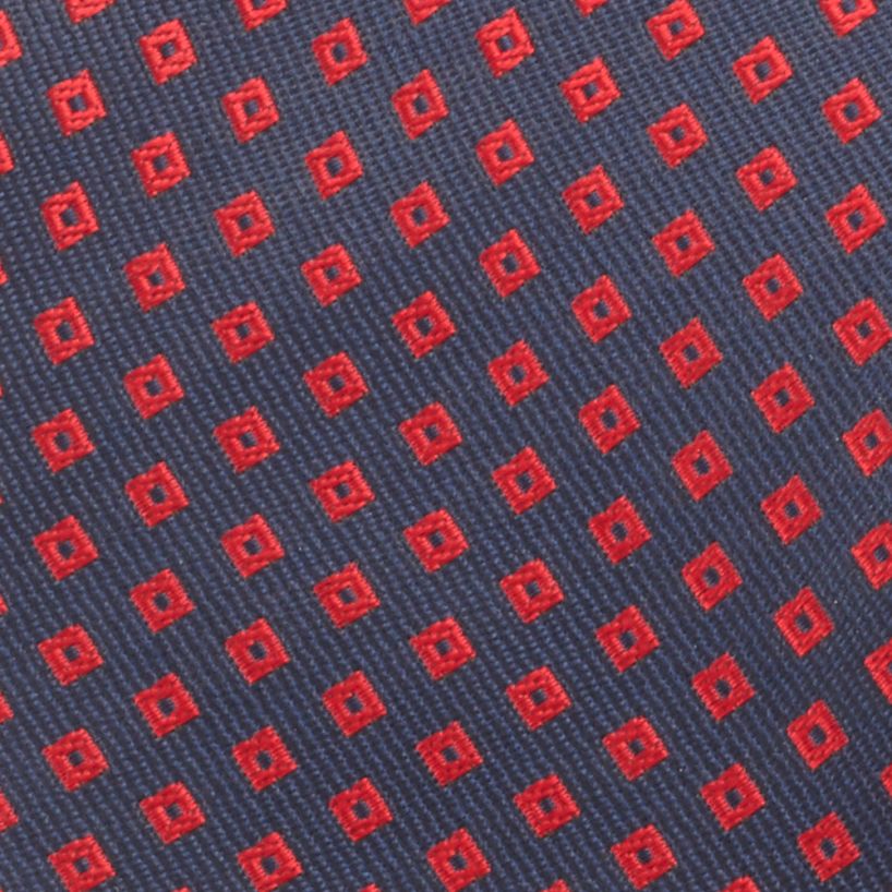 Angelo Rossi Red Geometric Square Print Tie