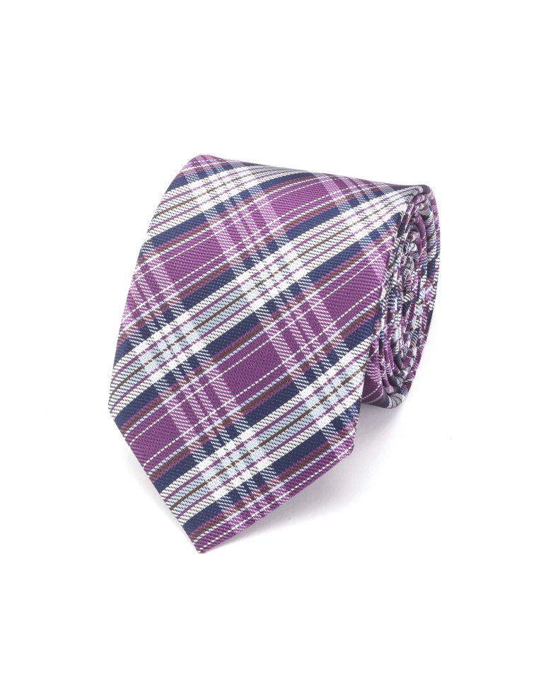 Hollywood Suit Lavender Plaid Fashion Tie