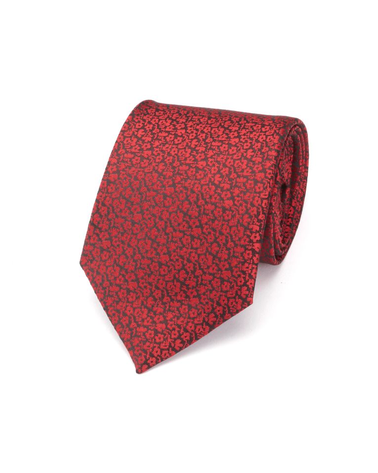 Angelo Rossi Red Floral Geometric Print Tie