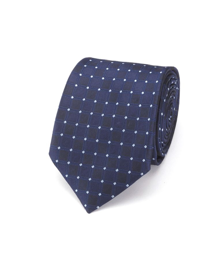 Hollywood Suit French Blue Square Lined Tie