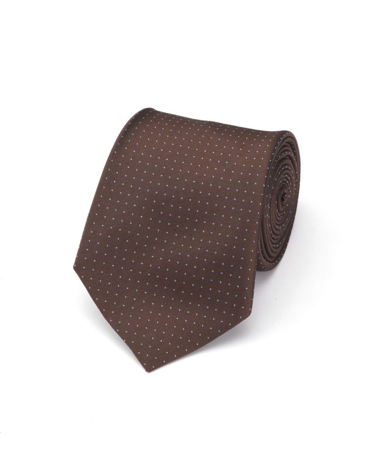 Angelo Rossi Chocolate Mini-Dotted Tie