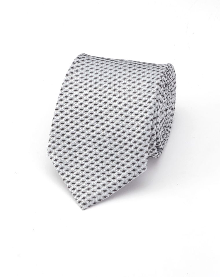 Angelo Rossi White Diamond Mini Weave Tie