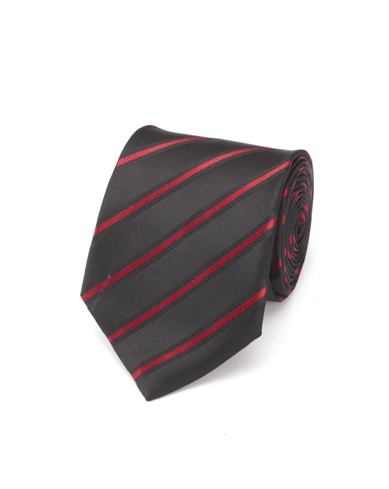 Angelo Rossi Red Parallel Striped Contrast Tie