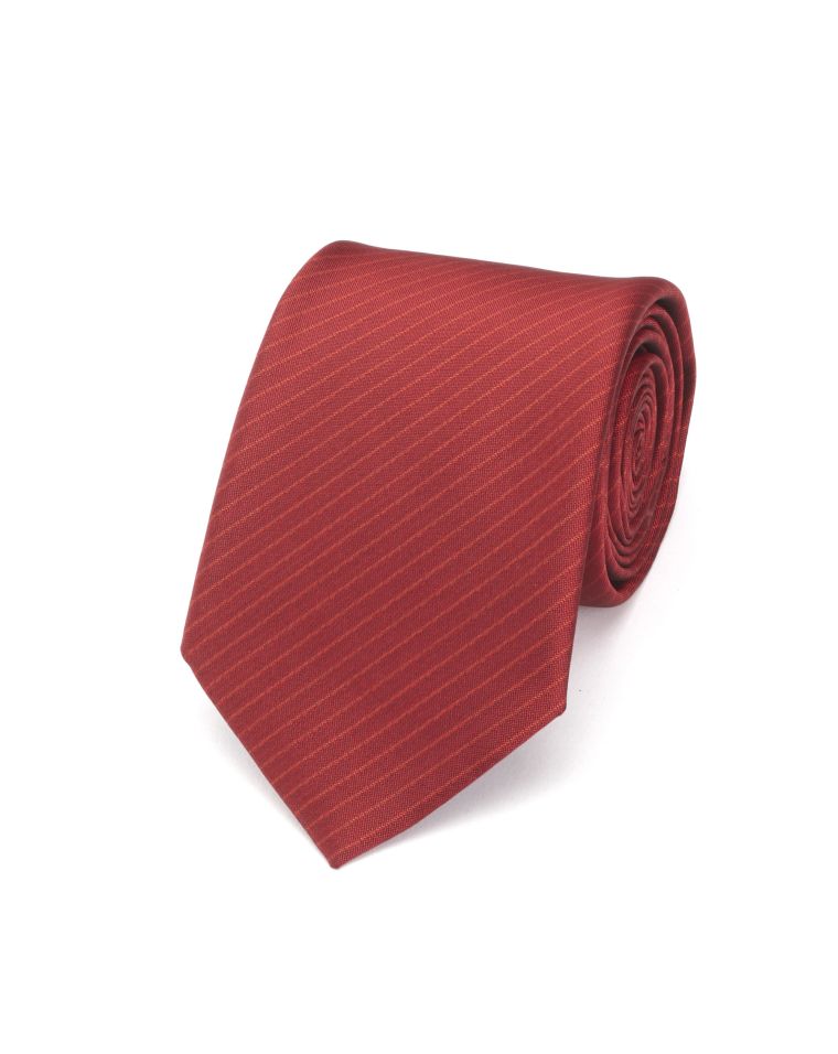 Angelo Rossi Red Tone on Tone Narrow Pin Stripe Tie