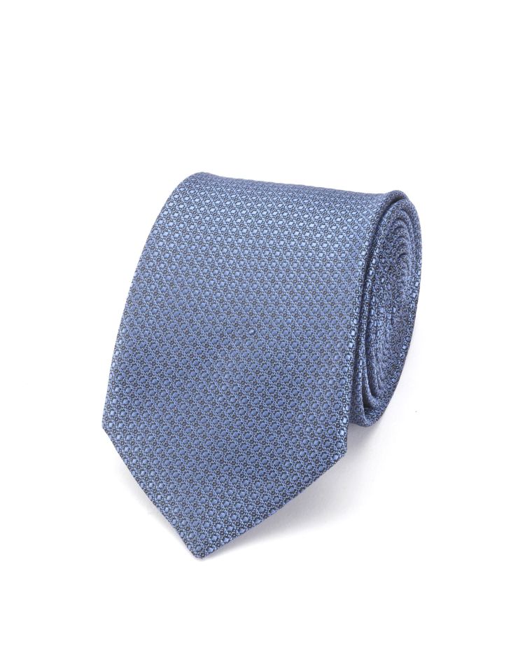 Angelo Rossi Navy Fancy Micro-Patterned Tie