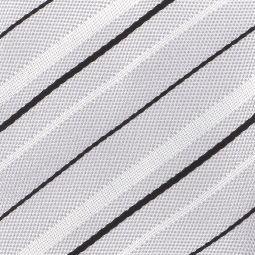 Angelo Rossi Silver Striking Triple Contrast Stripe Tie