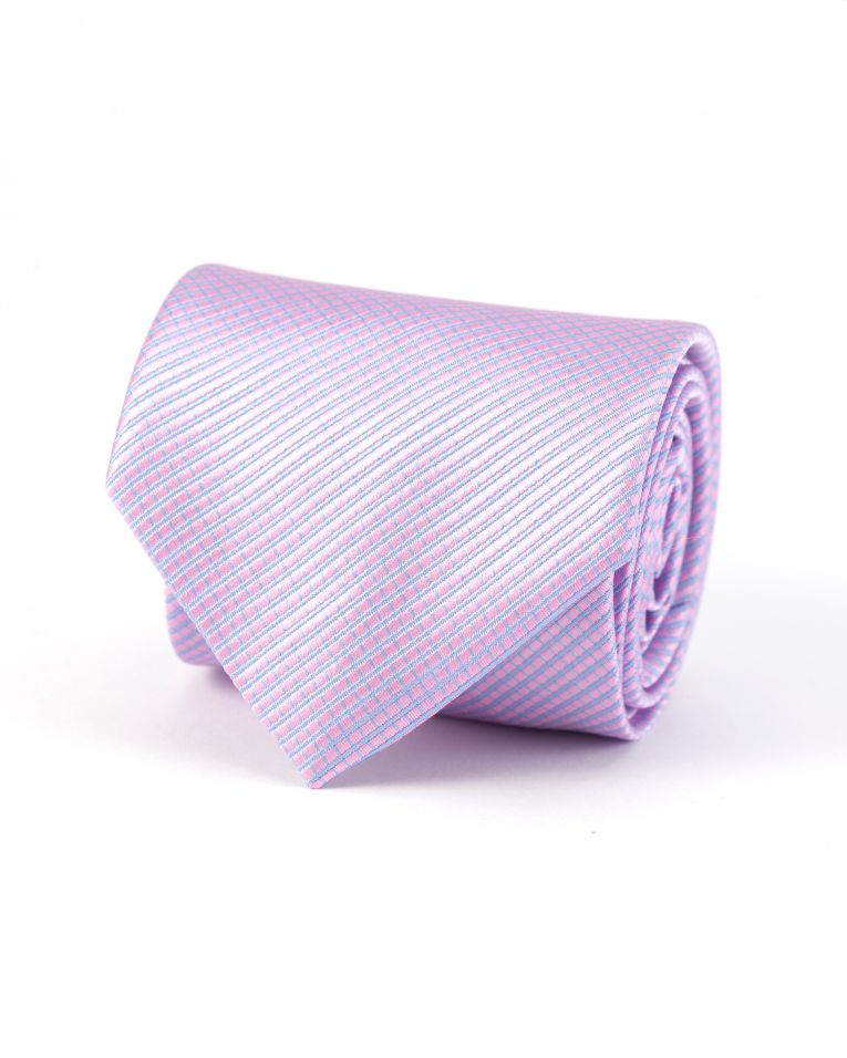 Hollywood Suit Pink Diamond Check Tie