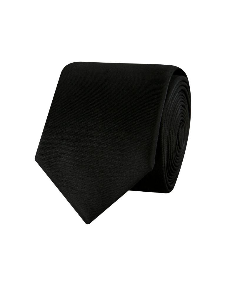 Profile Black Solid Weave Tie