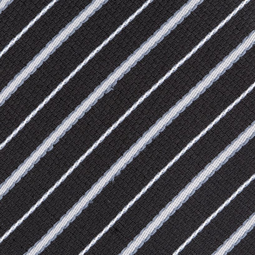 Profile Black Stitch Striped Tie