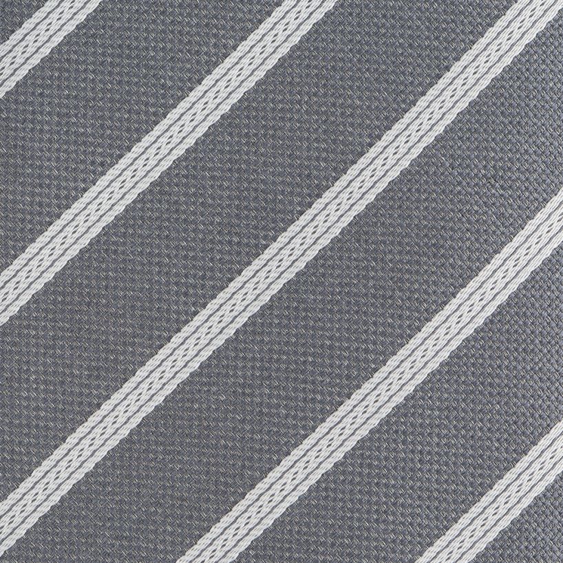 Profile Silver Weave Ribbon Striped Tie