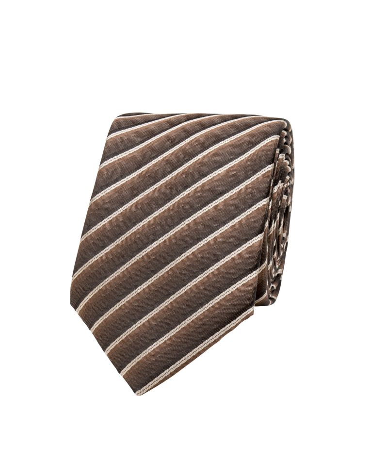 Profile Brown Umber Striped Tie