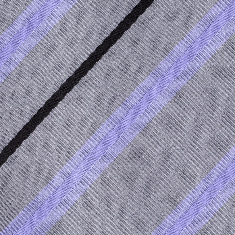 Profile Grey Classic Contrast Striped Tie