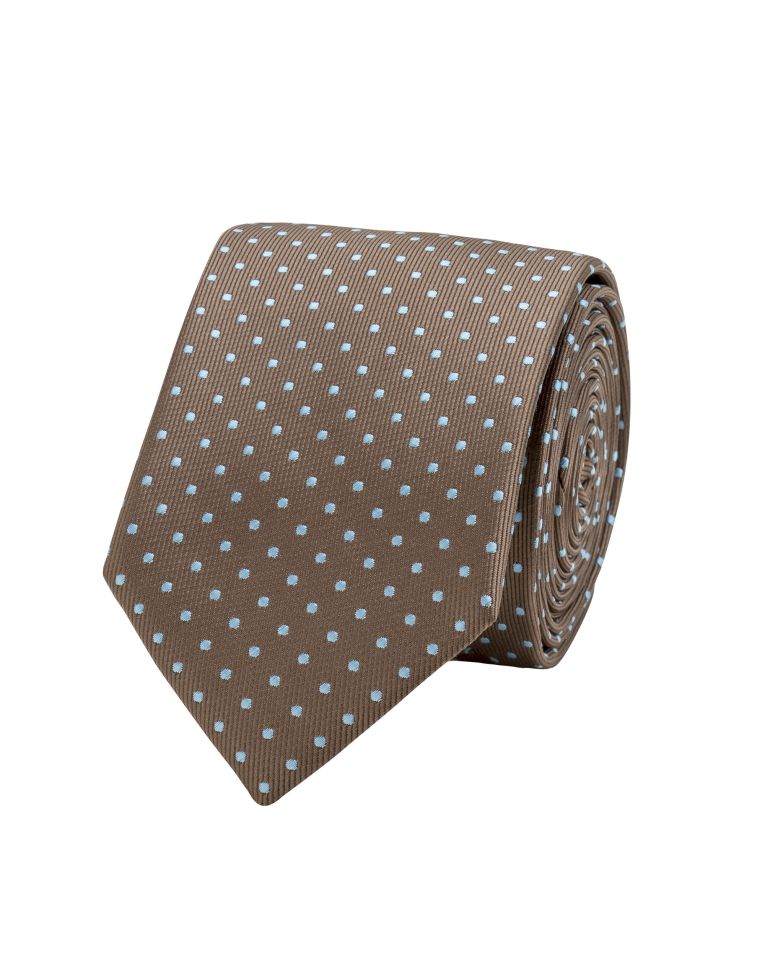 Profile Brown Contrast Dot Tie