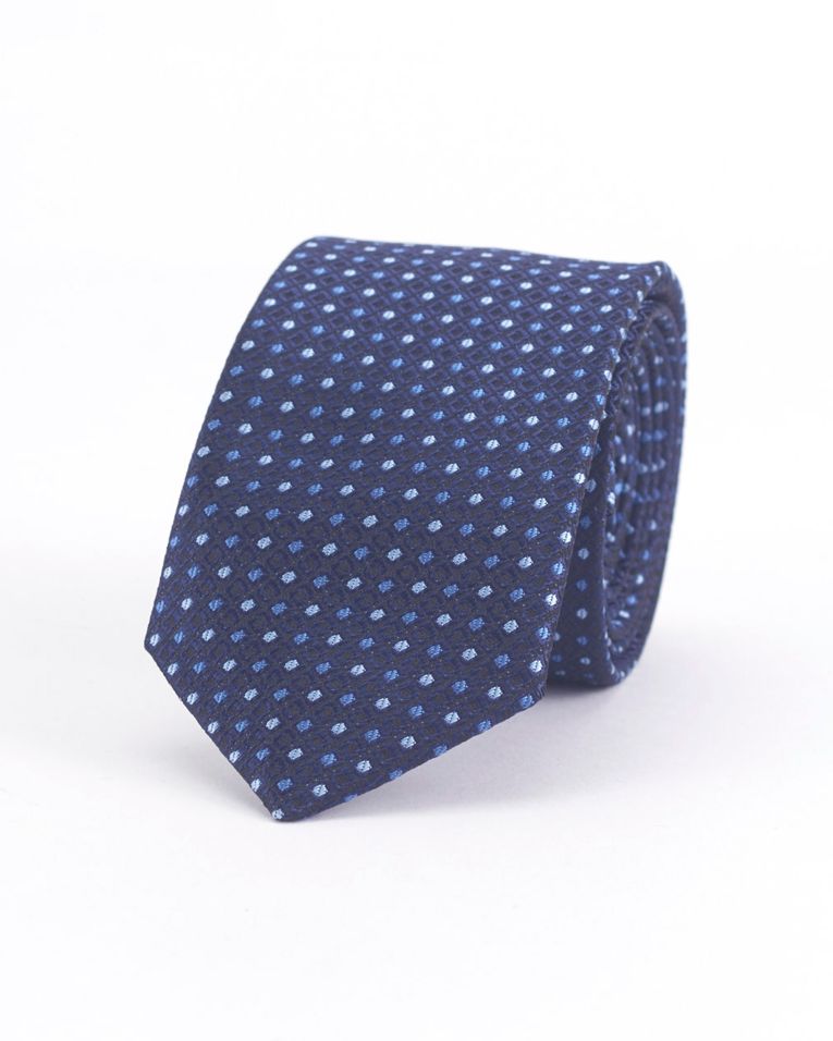 Hollywood Suit Navy Diamond Blue Dotted Tie