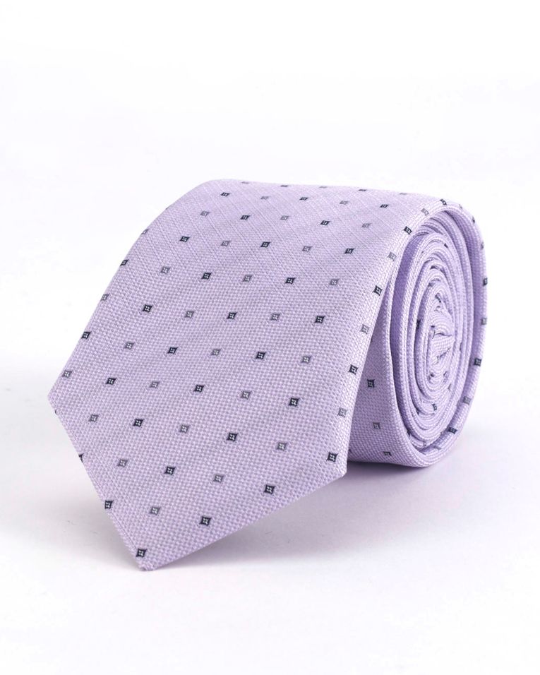 Hollywood Suit Purple Embroidered Polka Dot Skinny Tie