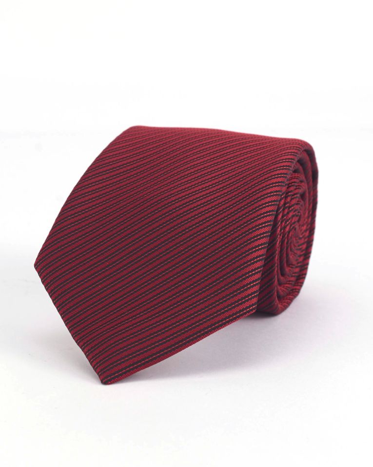 Hollywood Suit Burgundy Pick Stitch Striped Tie