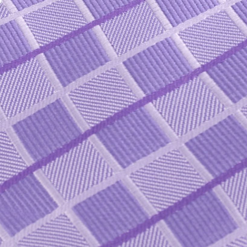 Hollywood Suit Lavender Diamond Windowpane Print Tie